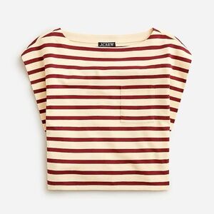 J.CREW Boatneck Muscle T-Shirt NWTvMariner Carter Stripe Size M Nautical Preppy